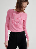 ワンダービジター(WONDER VISITOR)  DNDB Long sleeve T-shirt [Melange Pink]