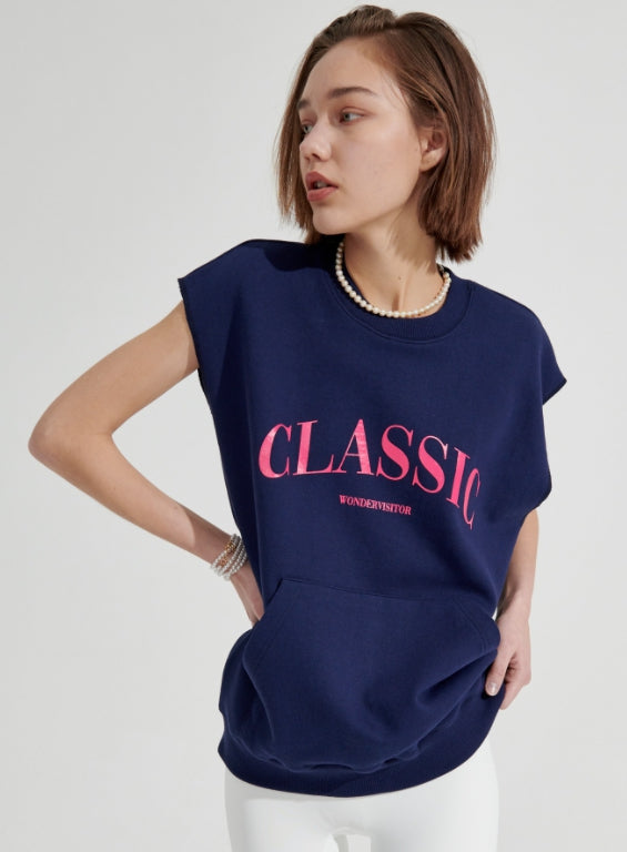 ワンダービジター(WONDER VISITOR) Classic Sweat-vest [Navy]