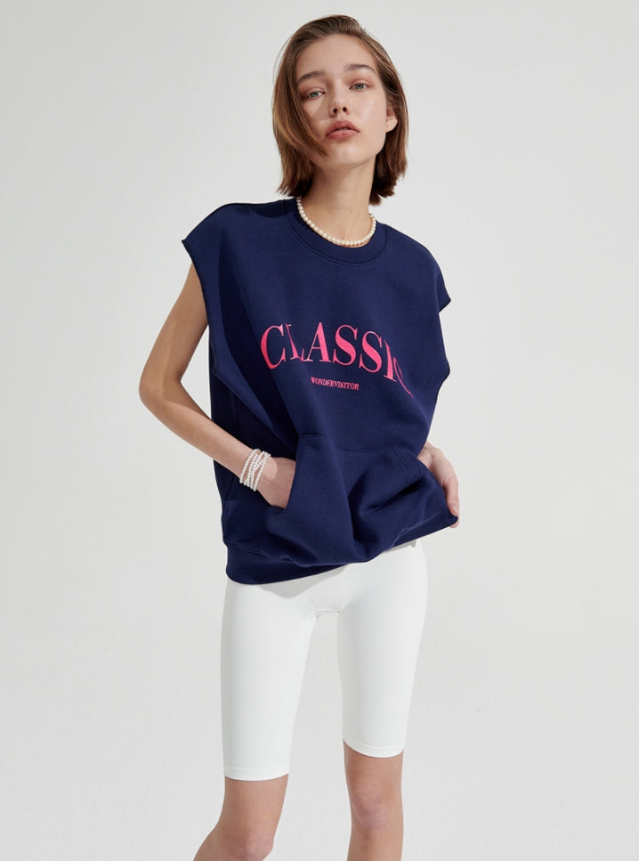 ワンダービジター(WONDER VISITOR) Classic Sweat-vest [Navy]