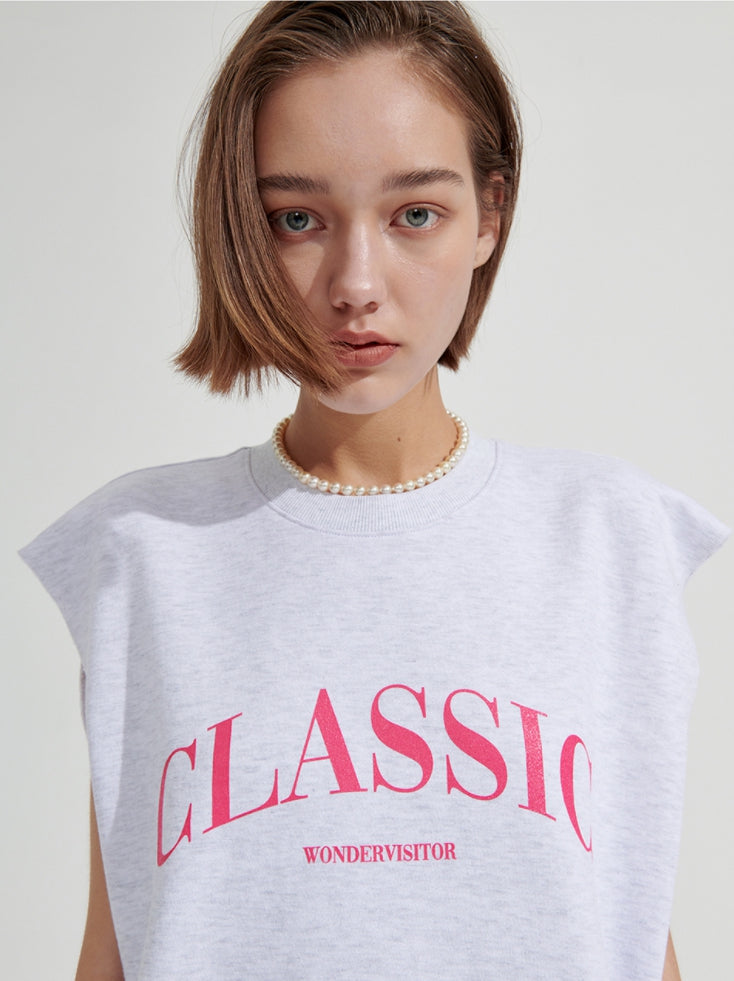 ワンダービジター(WONDER VISITOR) Classic Sweat-vest [Light grey]