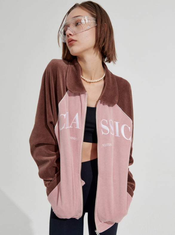 ワンダービジター(WONDER VISITOR) Classic velour Zip-up [Pink]