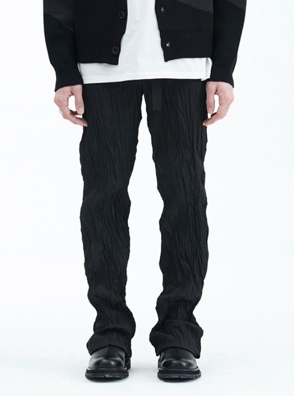 ラメルマメゾン (LA MER MA MAISON) WRINKLE STRING BANDING PANTS BLACK