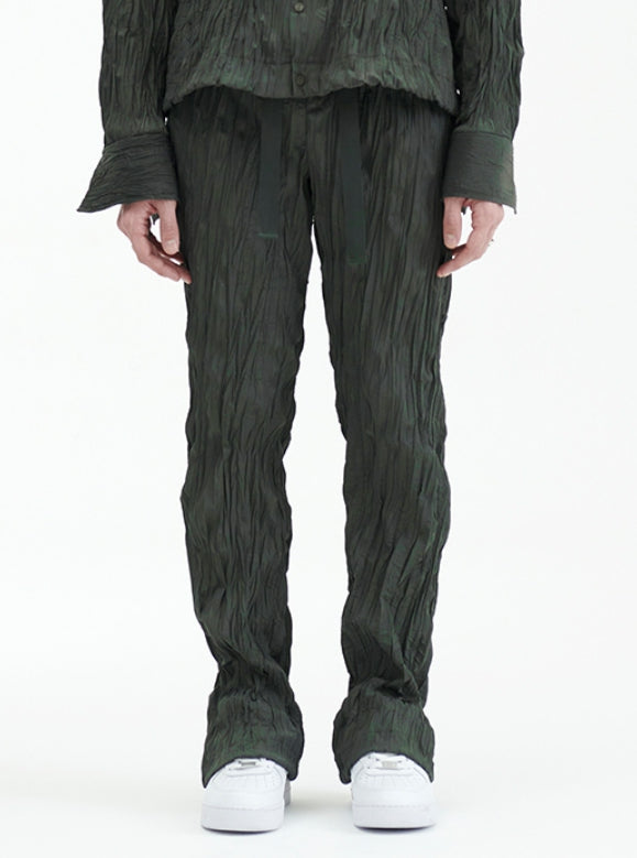 ラメルマメゾン (LA MER MA MAISON) WRINKLE STRING BANDING PANTS KHAKI