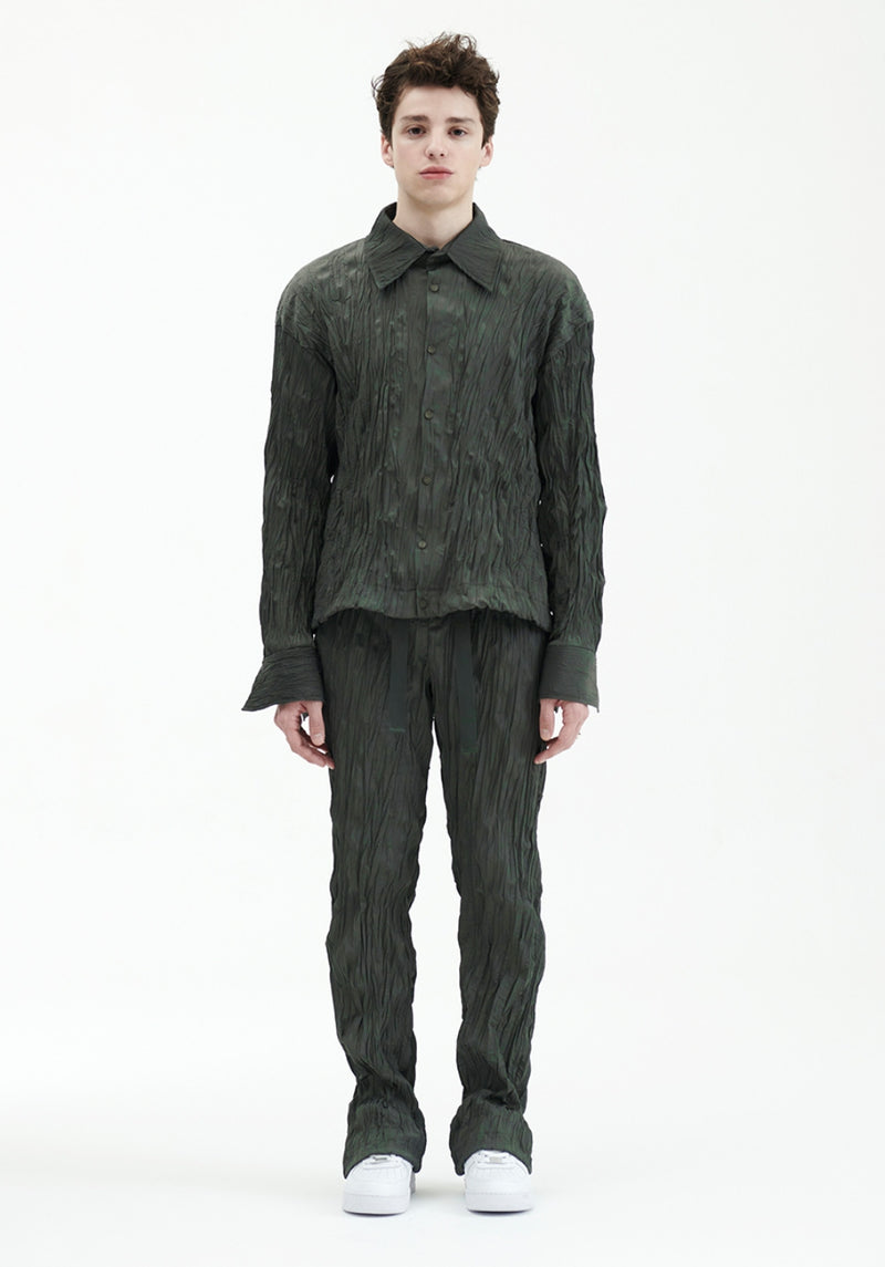 ラメルマメゾン (LA MER MA MAISON) WRINKLE STRING BANDING PANTS KHAKI