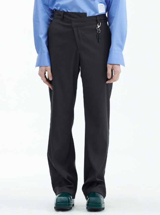 ラメルマメゾン (LA MER MA MAISON)  DIAGONAL ZIP SLACKS GREY