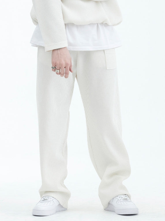 ラメルマメゾン (LA MER MA MAISON)  WAFFLE KNIT PANTS IVORY