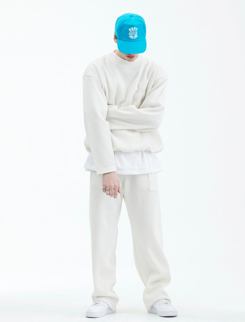 ラメルマメゾン (LA MER MA MAISON)  WAFFLE KNIT PANTS IVORY