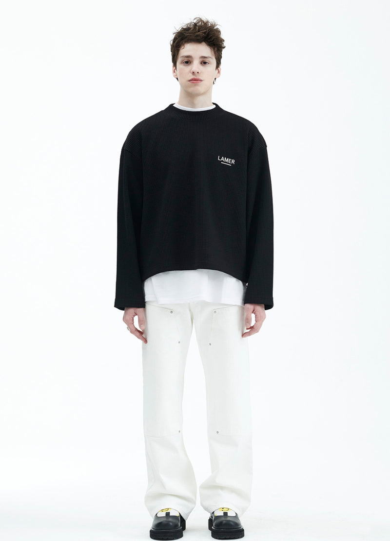 ラメルマメゾン (LA MER MA MAISON)  WAFFLE KNIT T BLACK