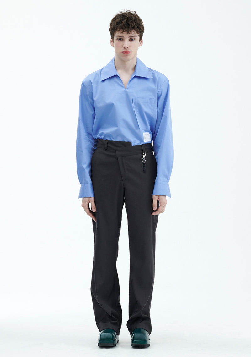 ラメルマメゾン (LA MER MA MAISON)  NOTCH NECK SHIRT BLUE