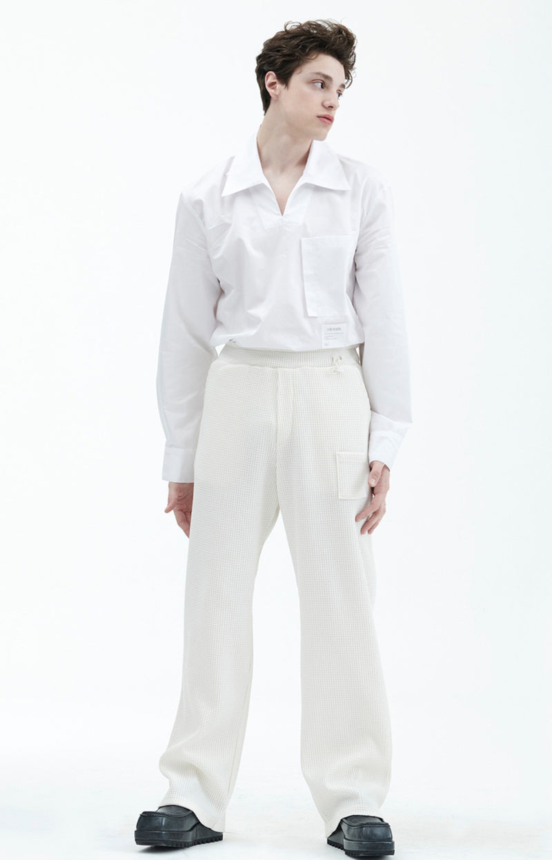 ラメルマメゾン (LA MER MA MAISON)  NOTCH NECK SHIRT WHITE