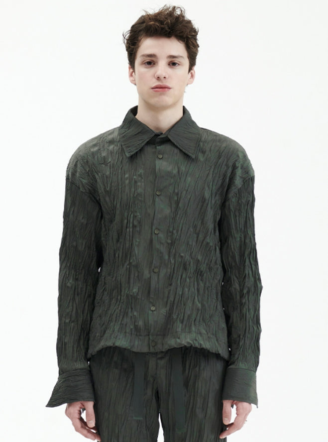 ラメルマメゾン (LA MER MA MAISON) WRINKLE STRING SHIRT KHAKI