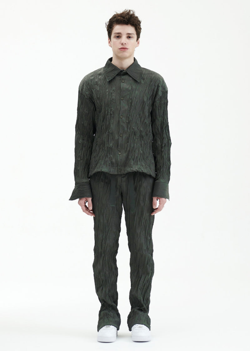 ラメルマメゾン (LA MER MA MAISON) WRINKLE STRING SHIRT KHAKI