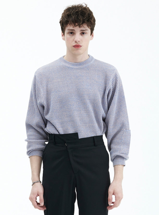 ラメルマメゾン (LA MER MA MAISON)  3 COLORING KNIT SKY BLUE