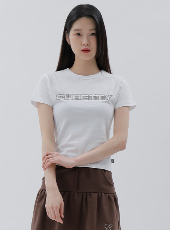 curetty (キュリティー)  C RHINESTONE BASIC T-SHIRT_WHITE