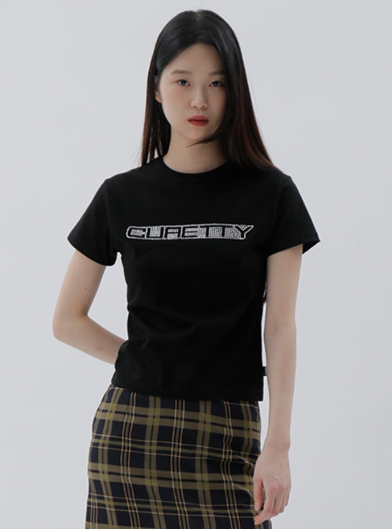 curetty (キュリティー) C RHINESTONE BASIC T-SHIRT_BLACK
