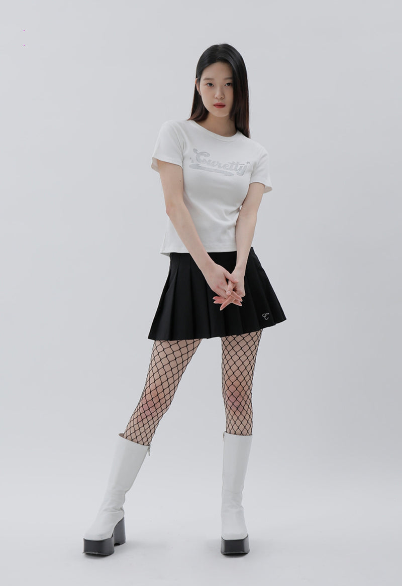 curetty (キュリティー) C GLITTER LOGO POINT T-SHIRT_WHITE