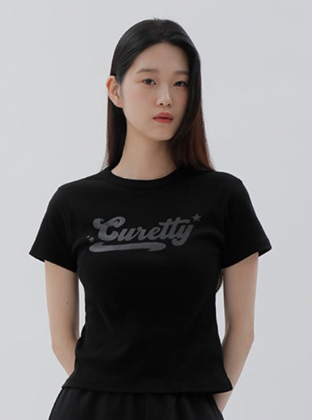 curetty (キュリティー)  C GLITTER LOGO POINT T-SHIRT_BLACK