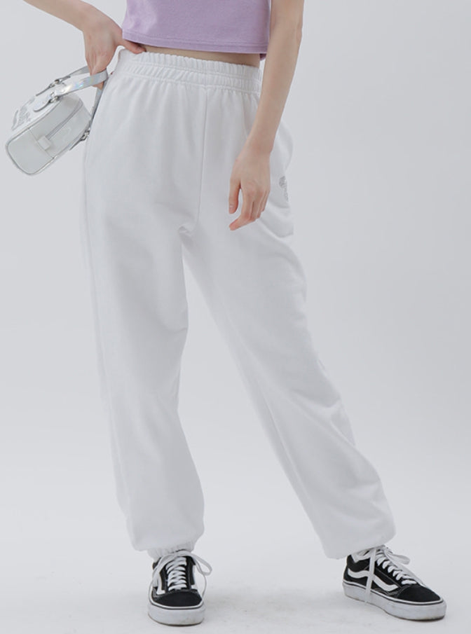 curetty (キュリティー) C GLITTER LOGO POINT SWEATPANTS_WHITE
