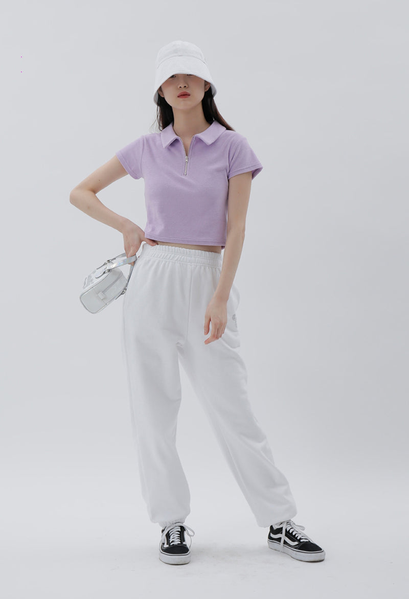 curetty (キュリティー) C GLITTER LOGO POINT SWEATPANTS_WHITE