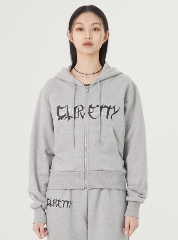 curetty (キュリティー)  C RHINESTONE HOODIE JUMPER 2_GREY