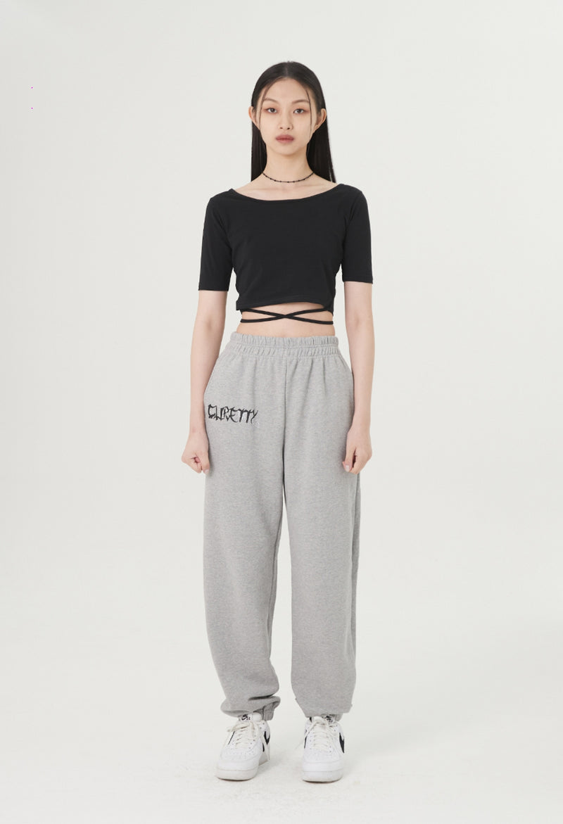 curetty (キュリティー)  C RHINESTONE SWEAT PANTS 2_GREY