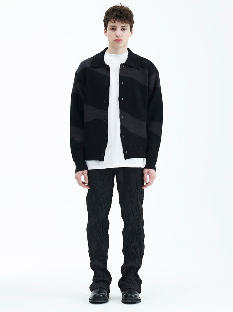 ラメルマメゾン (LA MER MA MAISON)  LINE KNIT CARDIGAN BLACK