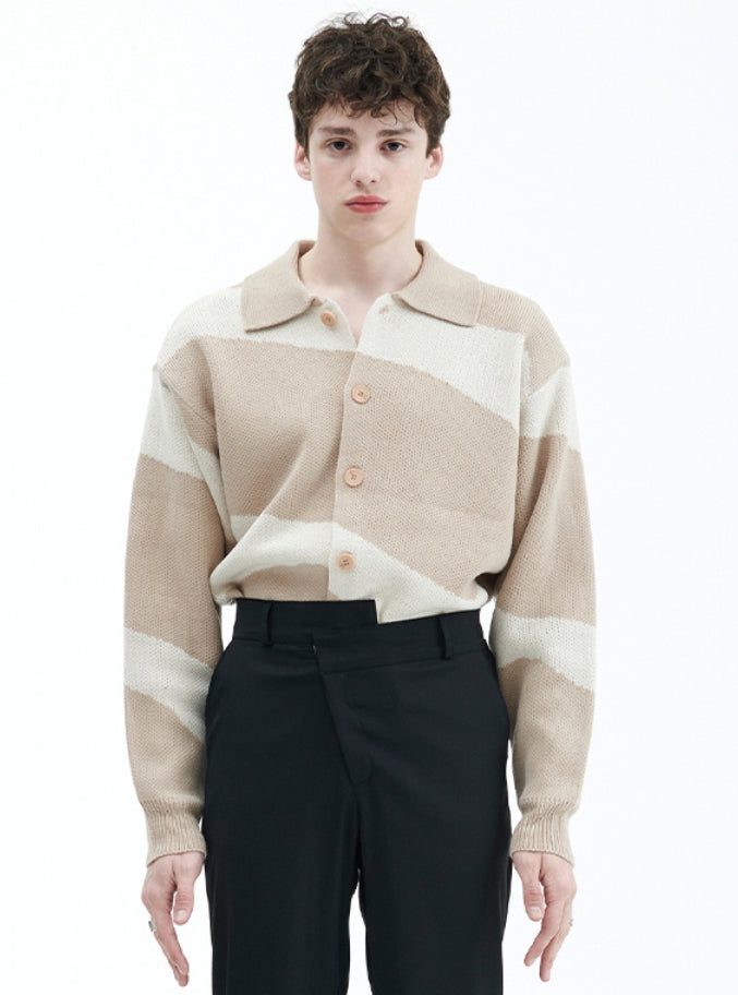 ラメルマメゾン (LA MER MA MAISON) LINE KNIT CARDIGAN BEIGE