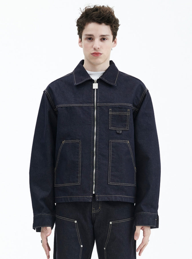 ラメルマメゾン (LA MER MA MAISON)  DENIM ZIP-UP JACKET INDIGO BLUE