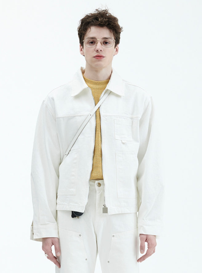 ラメルマメゾン (LA MER MA MAISON)  DENIM ZIP-UP JACKET IVORY