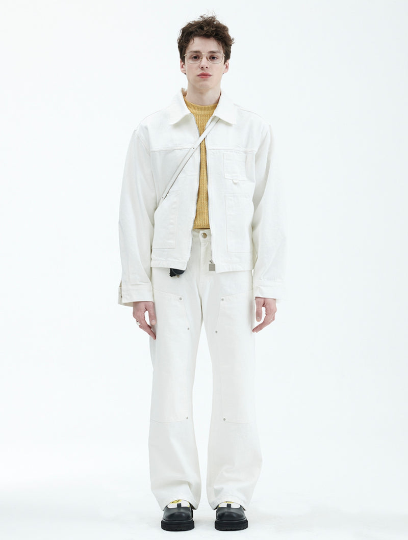 ラメルマメゾン (LA MER MA MAISON)  DENIM ZIP-UP JACKET IVORY