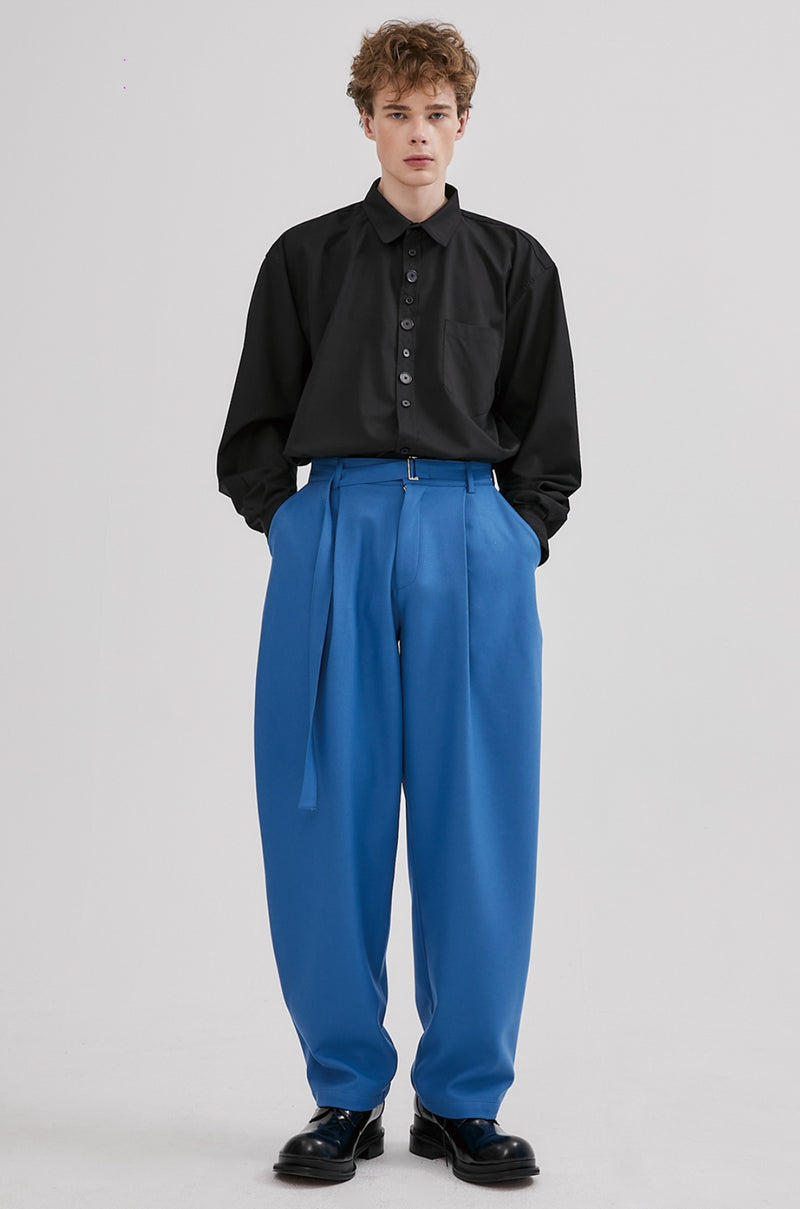 イーエスシースタジオ(ESC STUDIO) belt pintuck pants(blue)