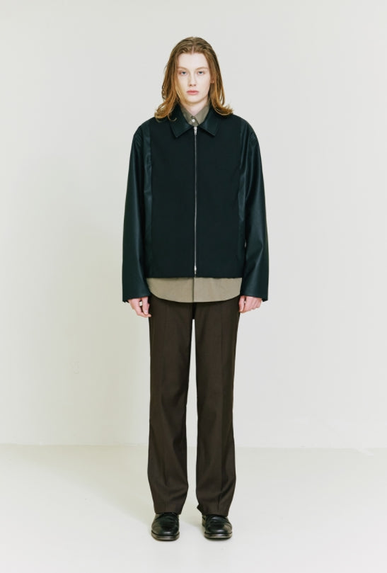 SSY(エスエスワイ) Panel Layered Standard Fit Blouson leather body