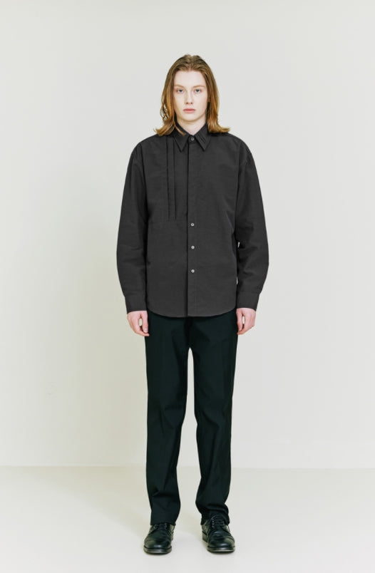 SSY(エスエスワイ) Chest Fan Relax Fit Nylon Shirt charcoal