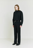 SSY(エスエスワイ) [Organic Cotton] Collar Strap Relax Fit Shirt black