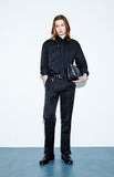 SSY(エスエスワイ) [Organic Cotton] Collar Strap Relax Fit Shirt black