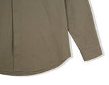 SSY(エスエスワイ) [Organic Cotton] Collar Strap Relax Fit Shirt brown khaki