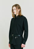 SSY(エスエスワイ) Front Layering Loose Fit Shirt black