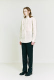SSY(エスエスワイ) Oblique Cover Loose Fit Cotton Shirt cream