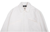 SSY(エスエスワイ) Oblique Cover Loose Fit Cotton Shirt cream