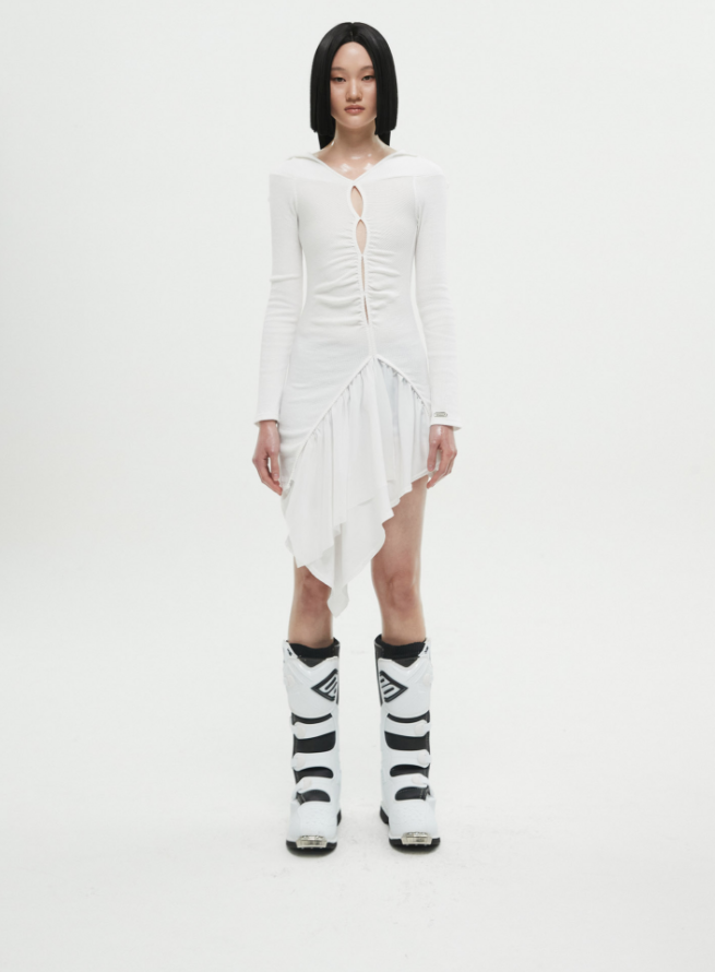 nache(ナチェ) SLIT LAYERED DRESS