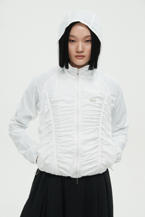 nache(ナチェ) SHIRRING LIGHT ZIP-UP