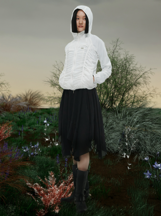 nache(ナチェ) SHIRRING LIGHT ZIP-UP