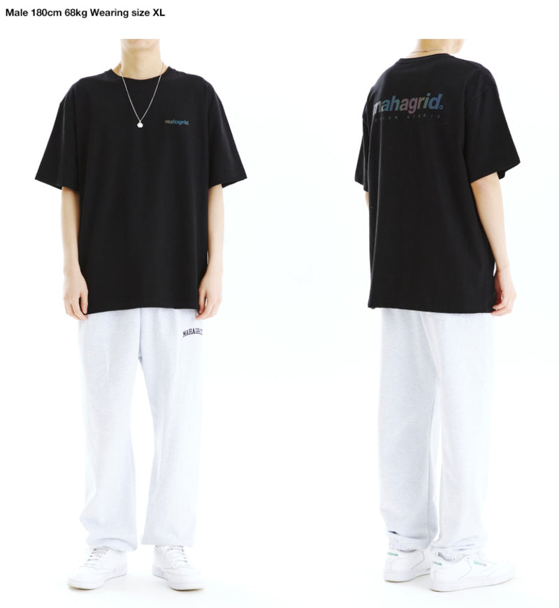 mahagrid (マハグリッド) RAINBOW REFLECTIVE LOGO TEE[BLACK]
