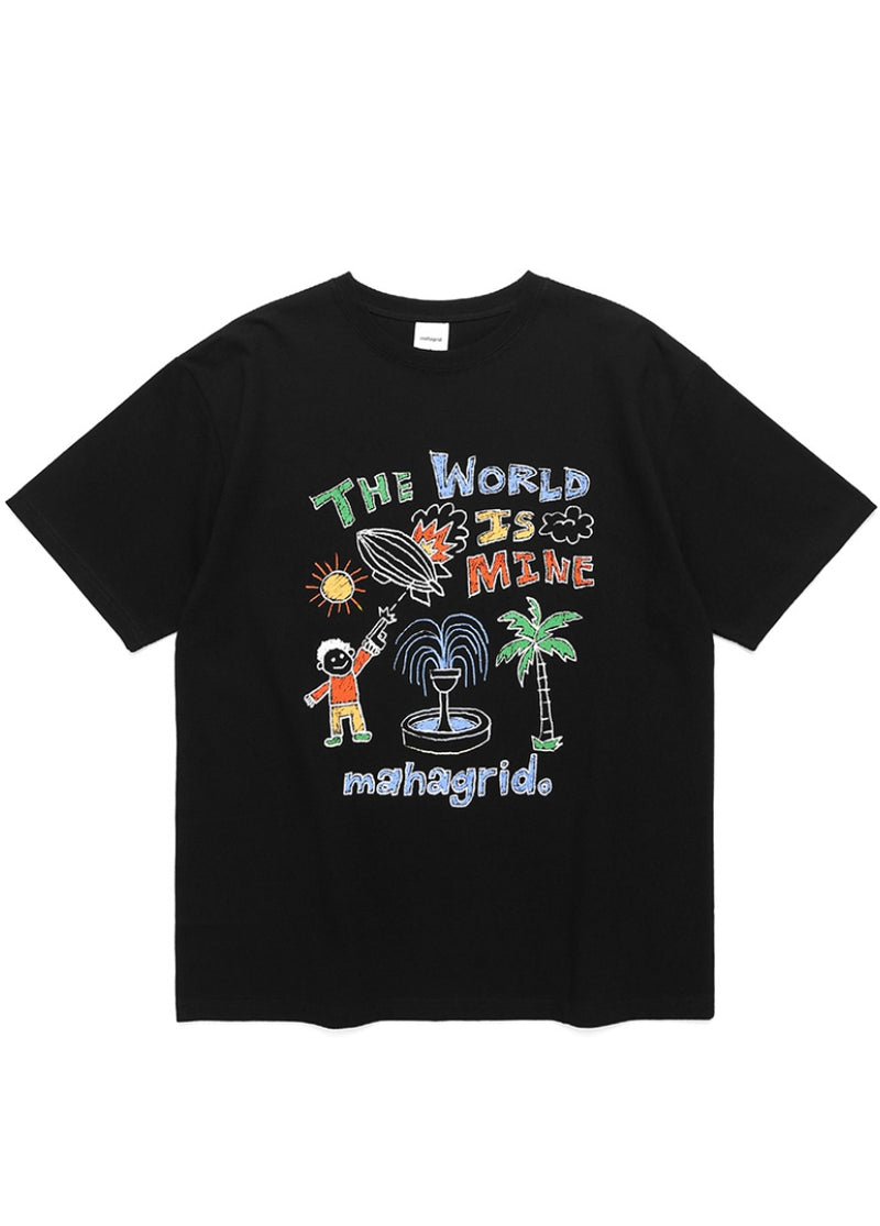 mahagrid (マハグリッド) CRAYON DOODLE TEE [BLACK]