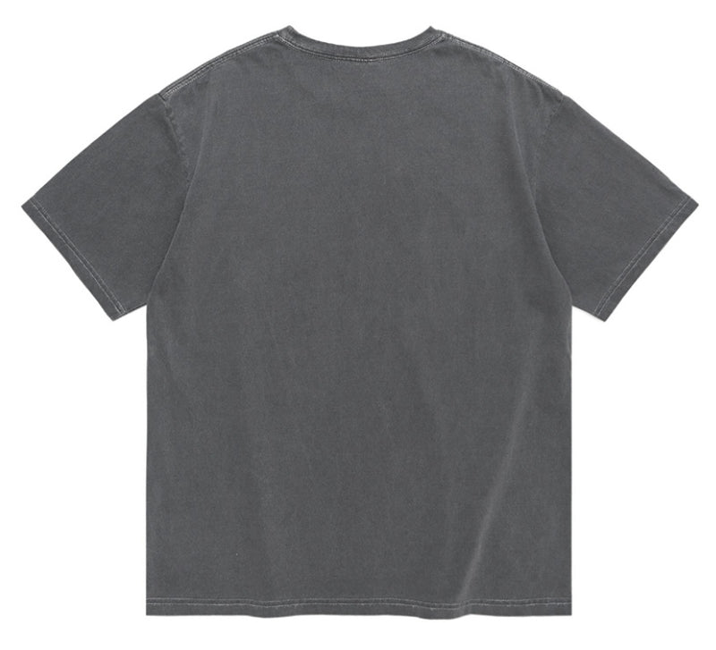 mahagrid (マハグリッド) UNIVERSITY PIGMENT TEE [CHARCOAL]