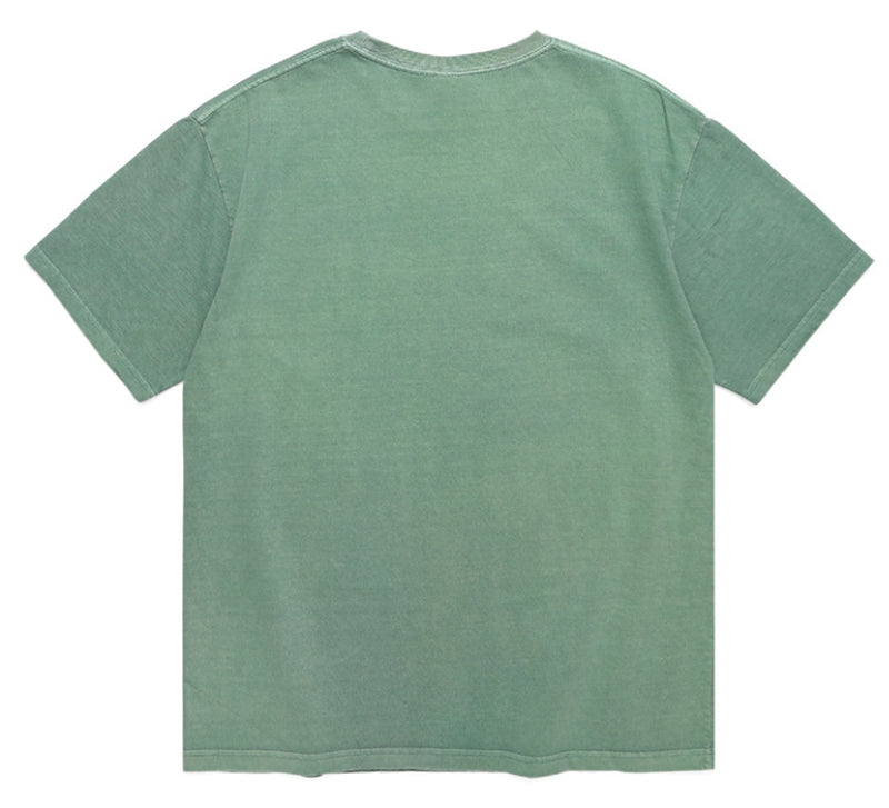 mahagrid (マハグリッド) UNIVERSITY PIGMENT TEE [GREEN]