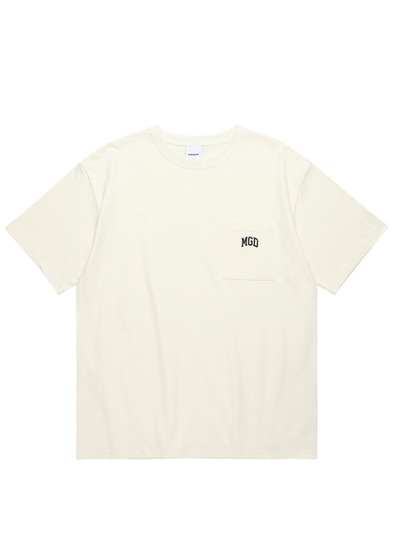 mahagrid (マハグリッド) MGD COLLEGE POCKET TEE [CREAM]