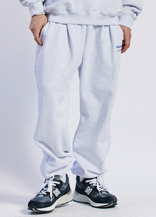セイントペイン(SAINTPAIN) SP VRTN LOGO TWO TUCK SWEAT PANTS-ASH MELANGE