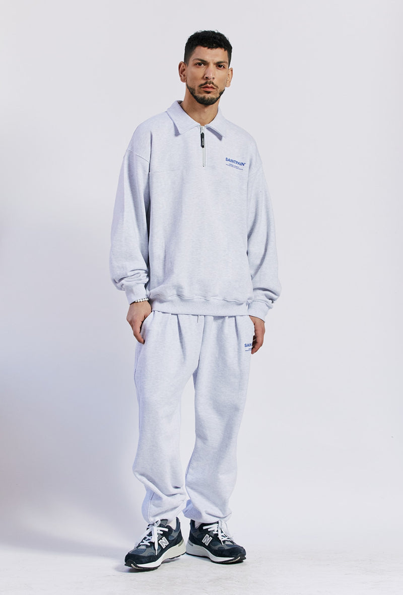 セイントペイン(SAINTPAIN) SP VRTN LOGO TWO TUCK SWEAT PANTS-ASH MELANGE