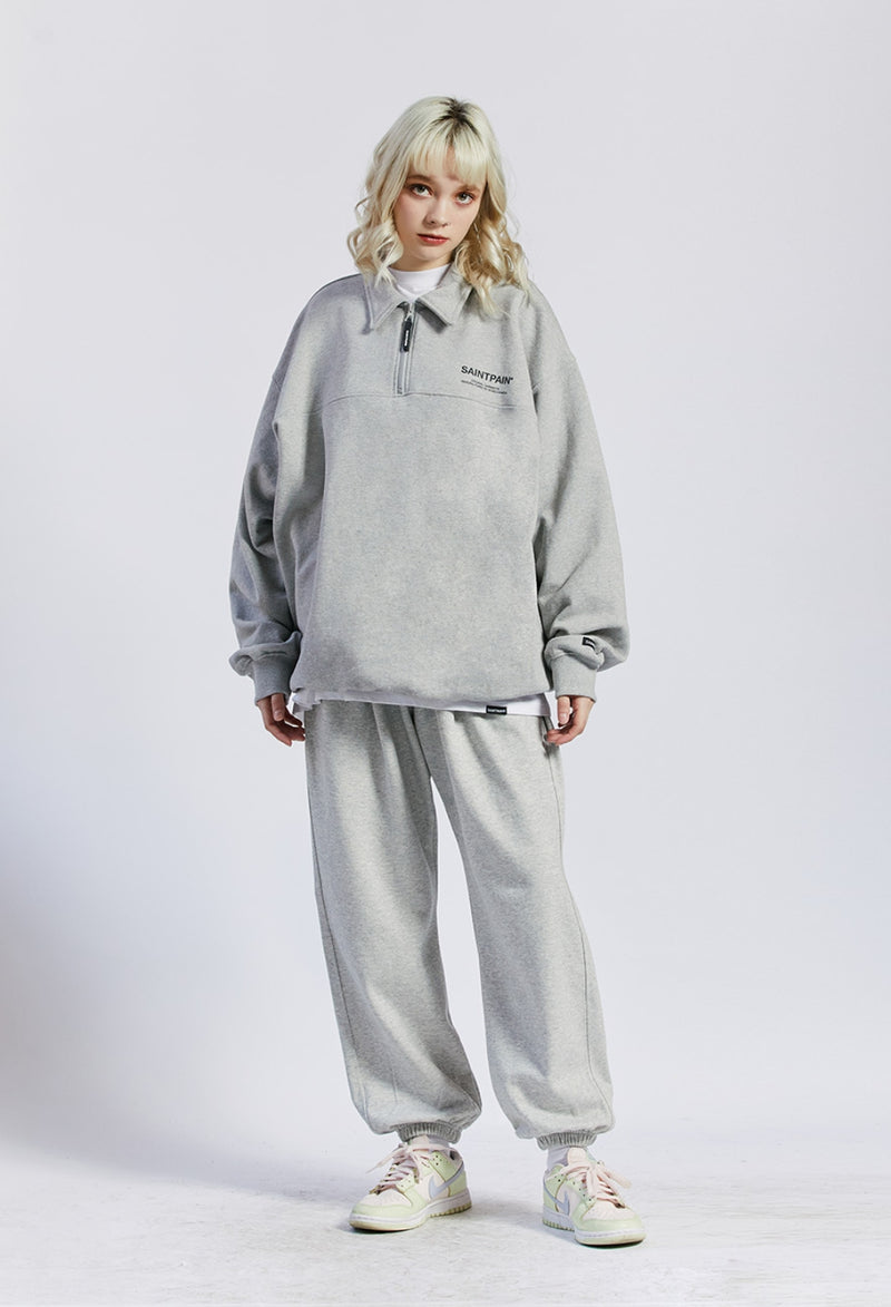 セイントペイン(SAINTPAIN) SP VRTN LOGO TWO TUCK SWEAT PANTS-MELANGE GRAY